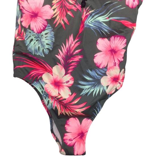 PINK Victoria Secret Lace Up Floral One Piece Swim Bathing Suit - Picture 8 of 8